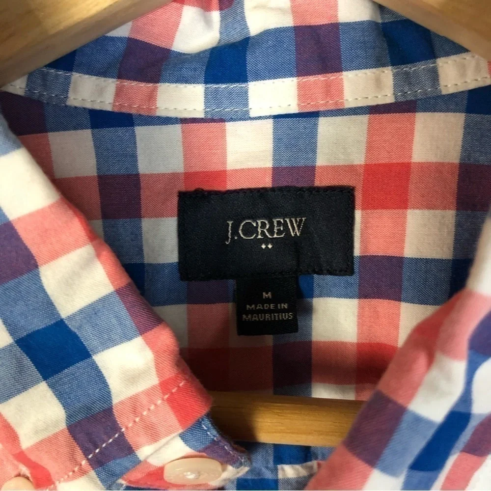 J. Crew Red & Blue Washed Plaid Long Sleeve Button‎ Down M